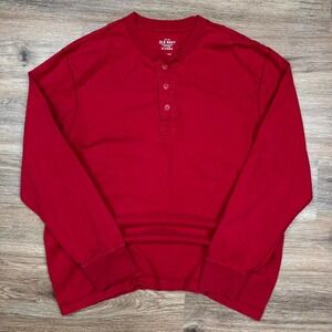 vintage 2000s thick red old navy henley long sleeve shirt
